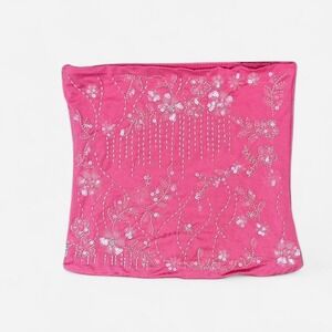 Pink beaded tube top with floral design Size S